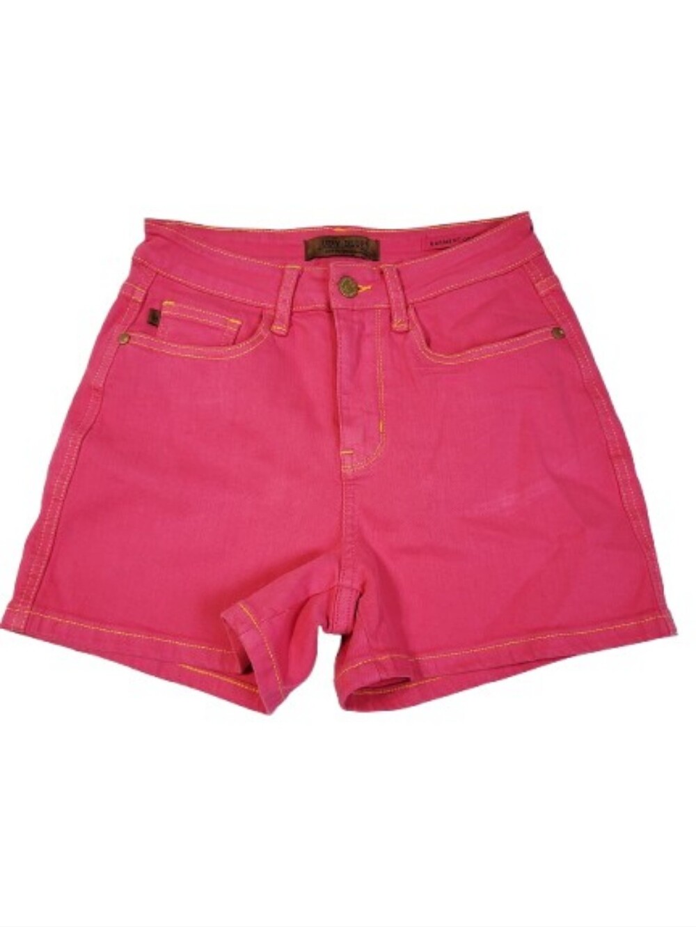 Judy Blue High Waisted Denim Shorts Garment Dyed Magenta Pink Bright Women's‎ S